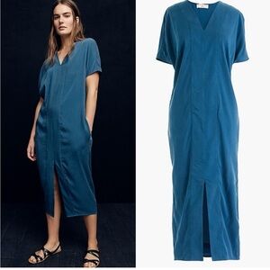 J. Crew x Universal Standard Cupro Teal Midi
Dress